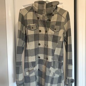 Hurley grey plaid jacket, size small